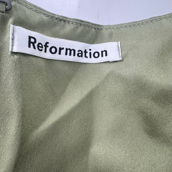 Reformation Oaklie Strap Silk Midi Slip Dress Sleeveless Artichoke Size 4 NWT - Picture 7 of 11